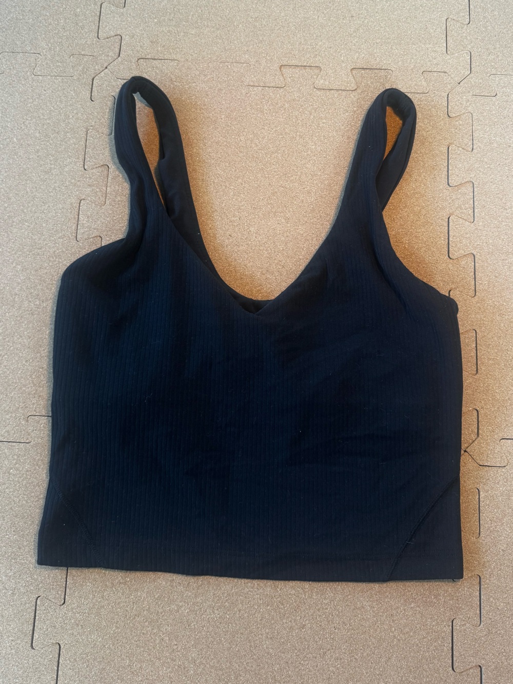 lululemon athletica Black V-Neck Seamless Crop Bralette
